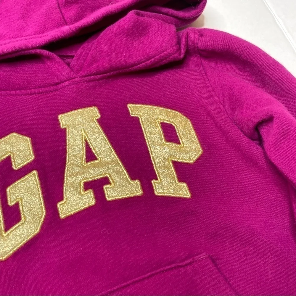 Gap Kids Logo Hoodie In Burgundy And Gold